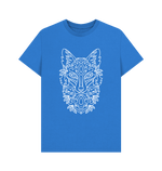 Bright Blue Patterned White Fox Tee