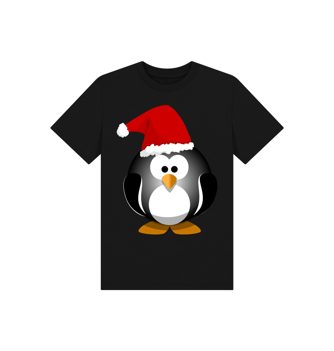 Black Christmas Fun Penguin Tee