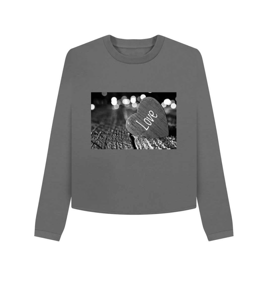 Slate Grey Printed Boxy Jumpers Front