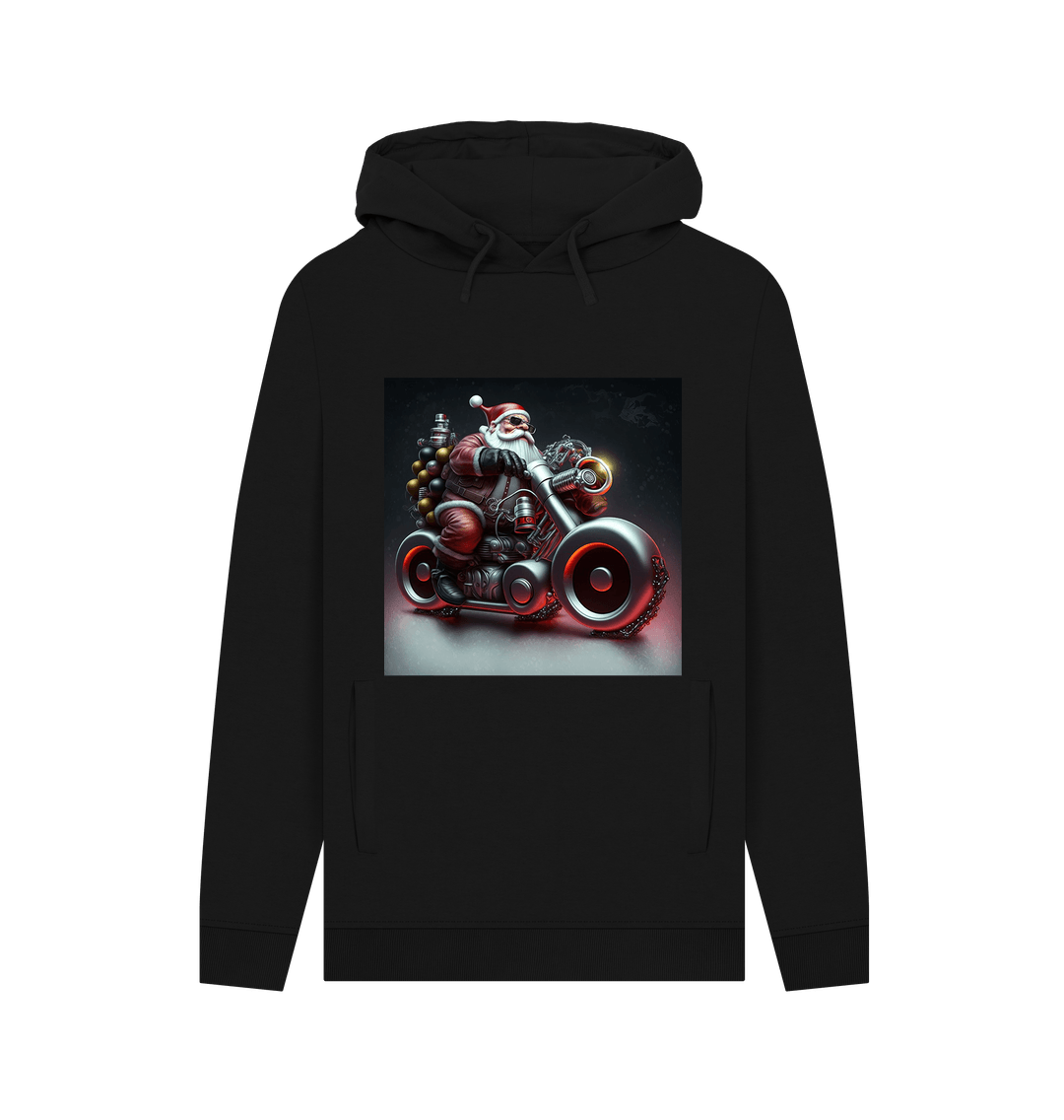 Black Printed Hoody Front