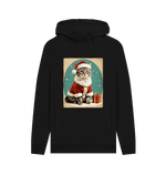 Black Retro Cat Santa Hoodie