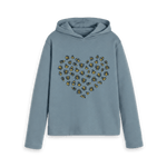 Stone Blue Printed Hoody Front