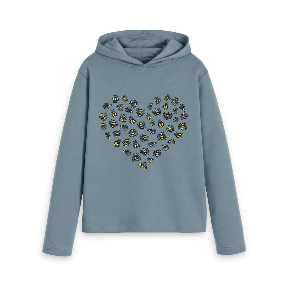 Stone Blue Printed Hoody Front