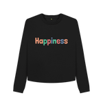 Black Printed Boxy Jumpers Front