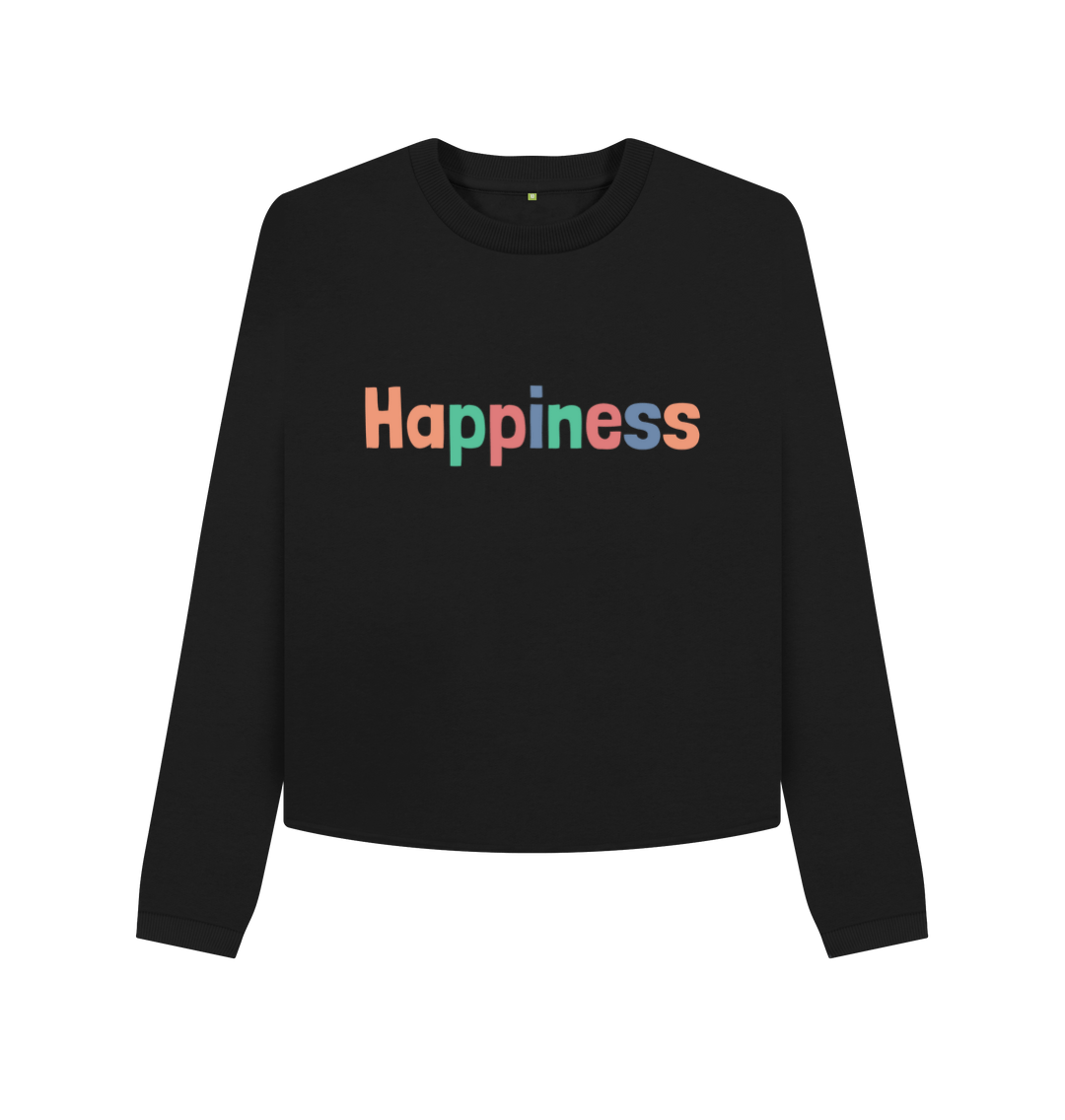 Black Printed Boxy Jumpers Front