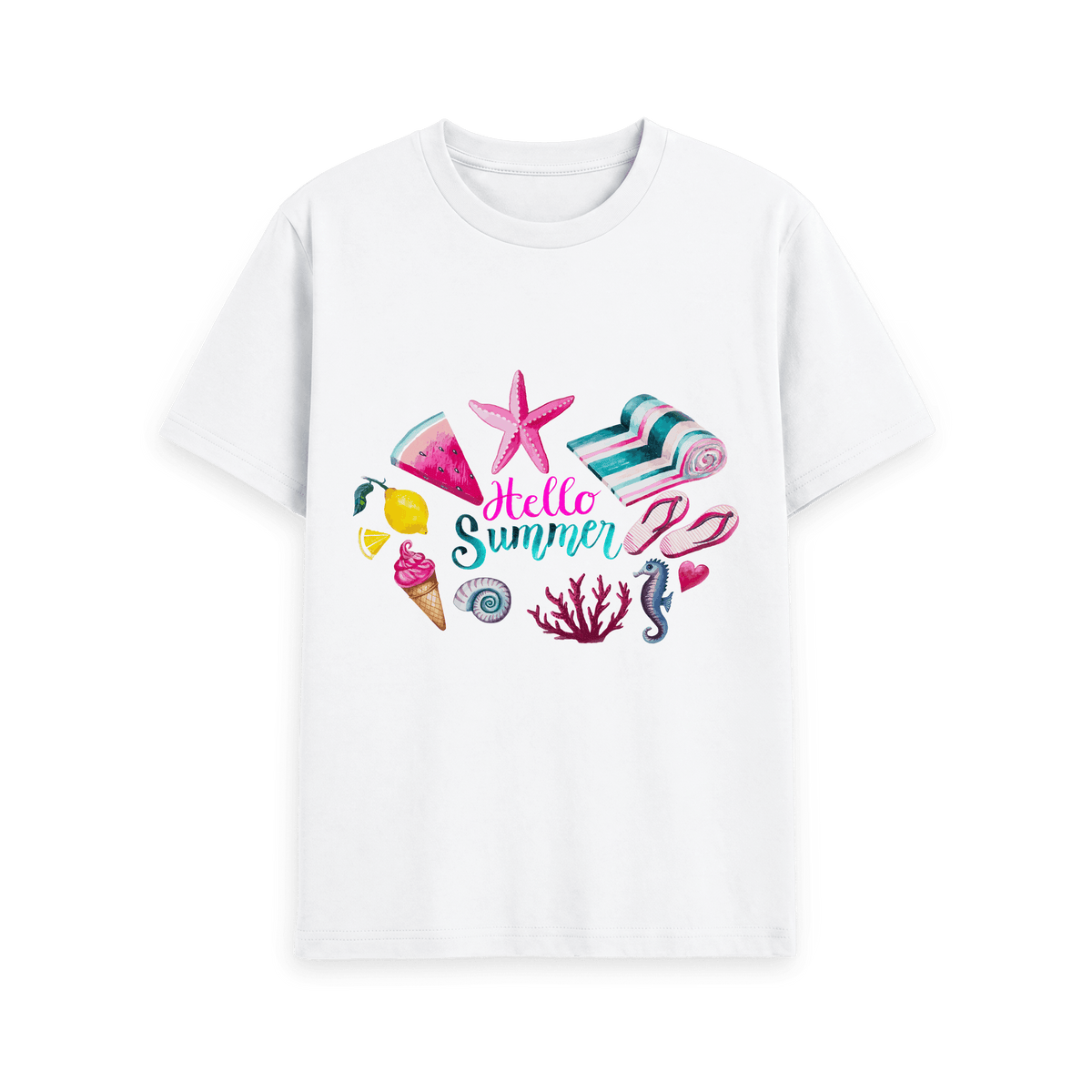 White Printed T-shirt Front