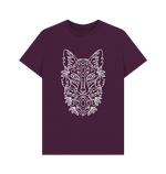 Purple Patterned White Fox Tee