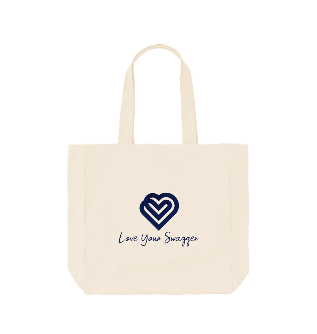 Elegant shopper showcasing love and swagger in stylish fashion accessories for a sophisticated look.