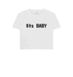 White 80s Baby Boxy Tee