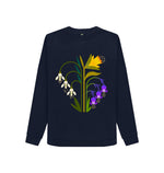 Navy Blue Spring Crew Neck Sweatshirt