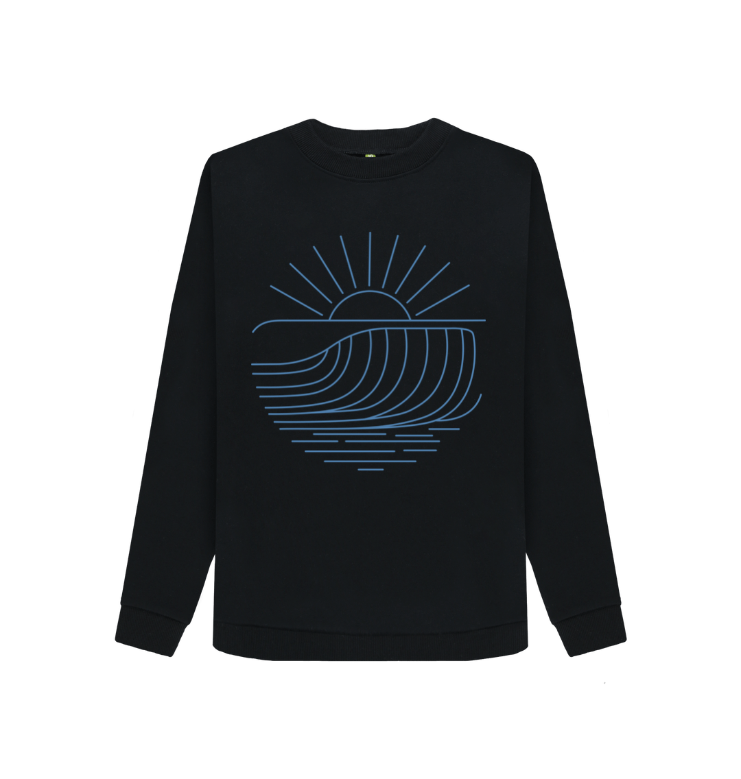 Black Printed Sweater Front