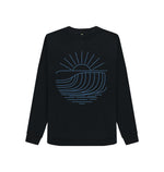 Black Sun Rays Crew Neck Sweatshirt