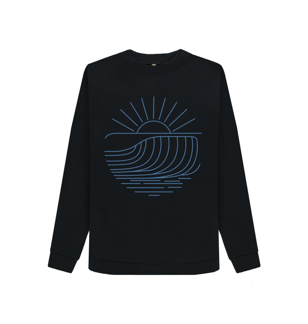 Black Sun Rays Crew Neck Sweatshirt