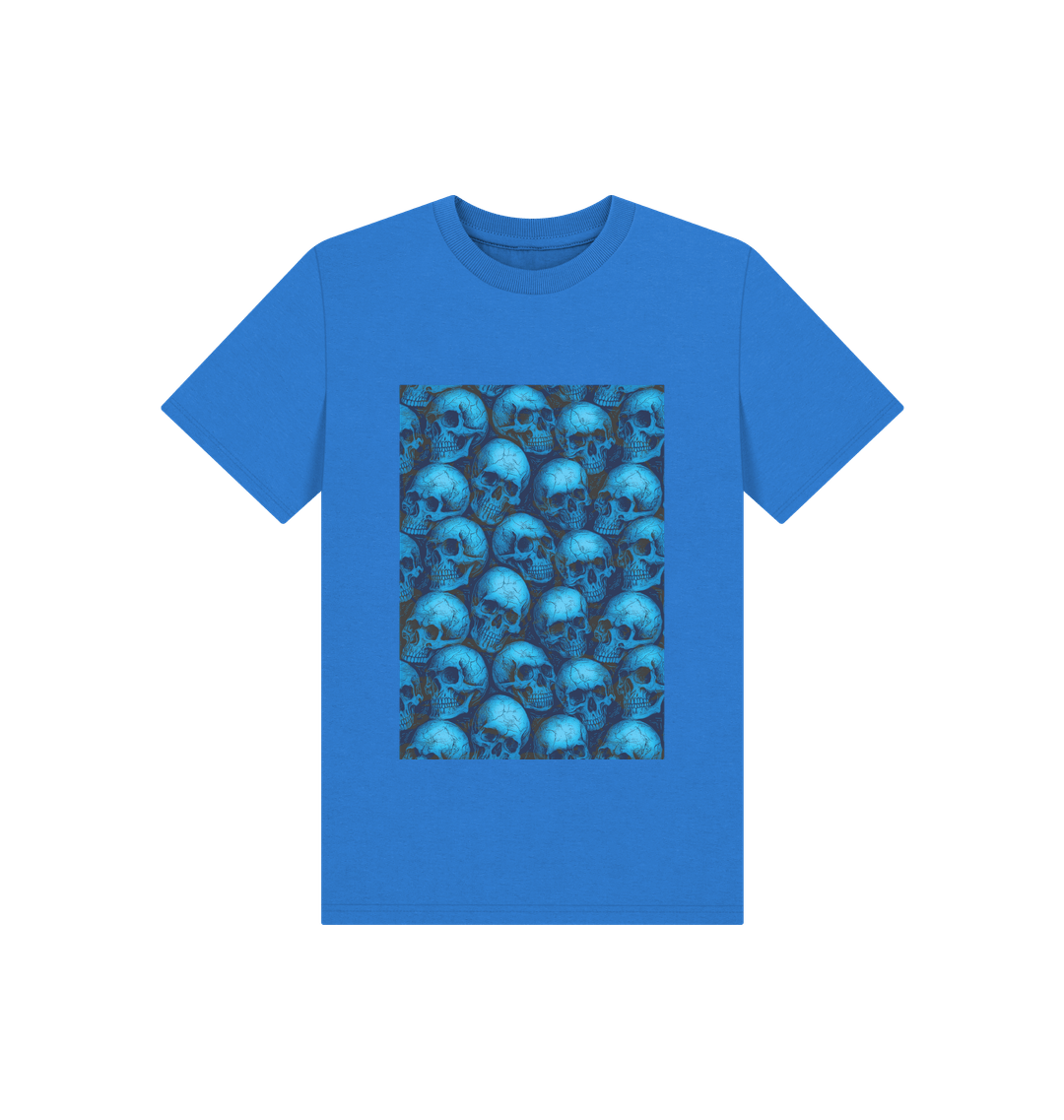 Blue Skulls Tee featuring stylish swagger design, perfect for fashion enthusiasts and trendsetters.