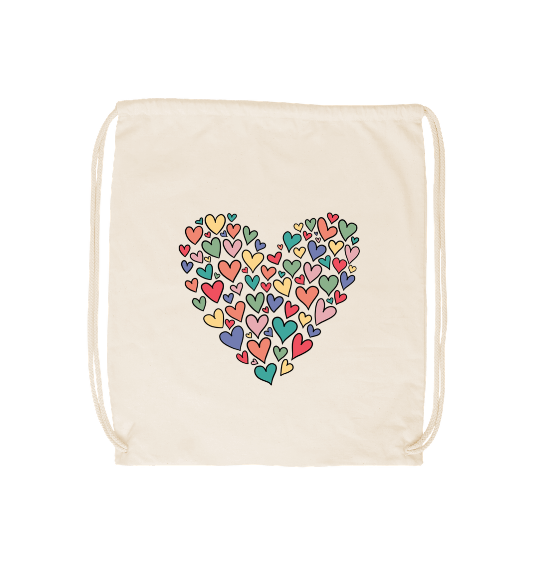 Natural Pride Love Hearts Drawstring Bag