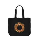 Black Autumn Wreath Shopper Tote