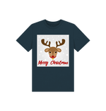 Denim Blue Reindeer Merry Christmas Tee