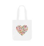 White Autumn Leaves Heart Tote