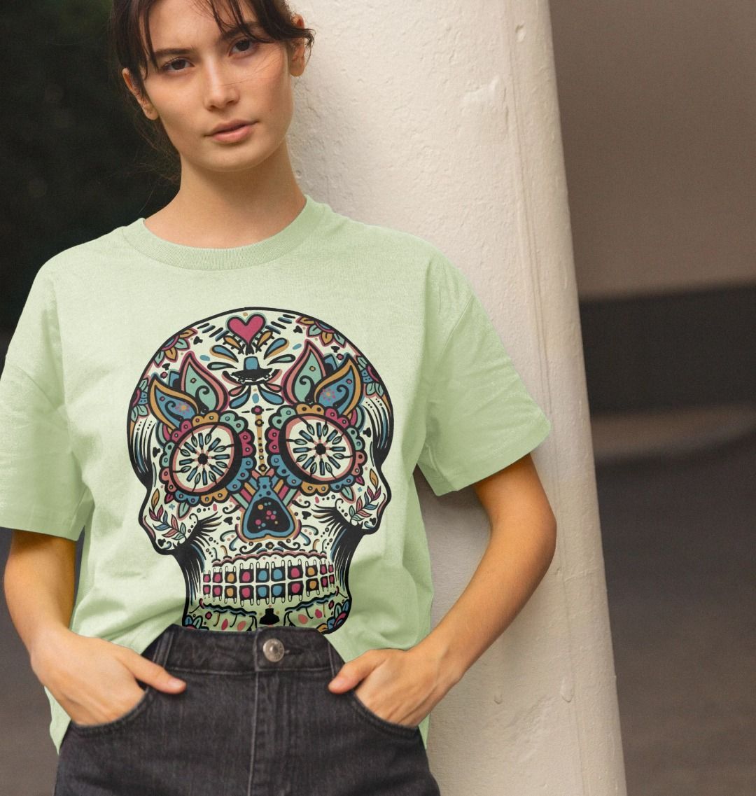 Colourful Skeleton Boxy Tee