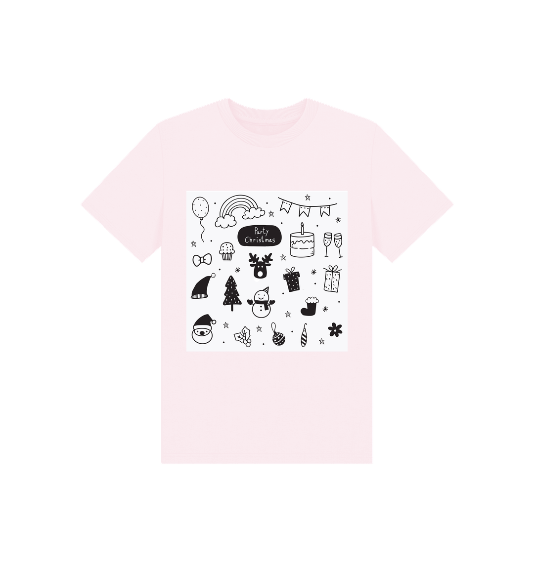 Pink Christmas Doodles Tee