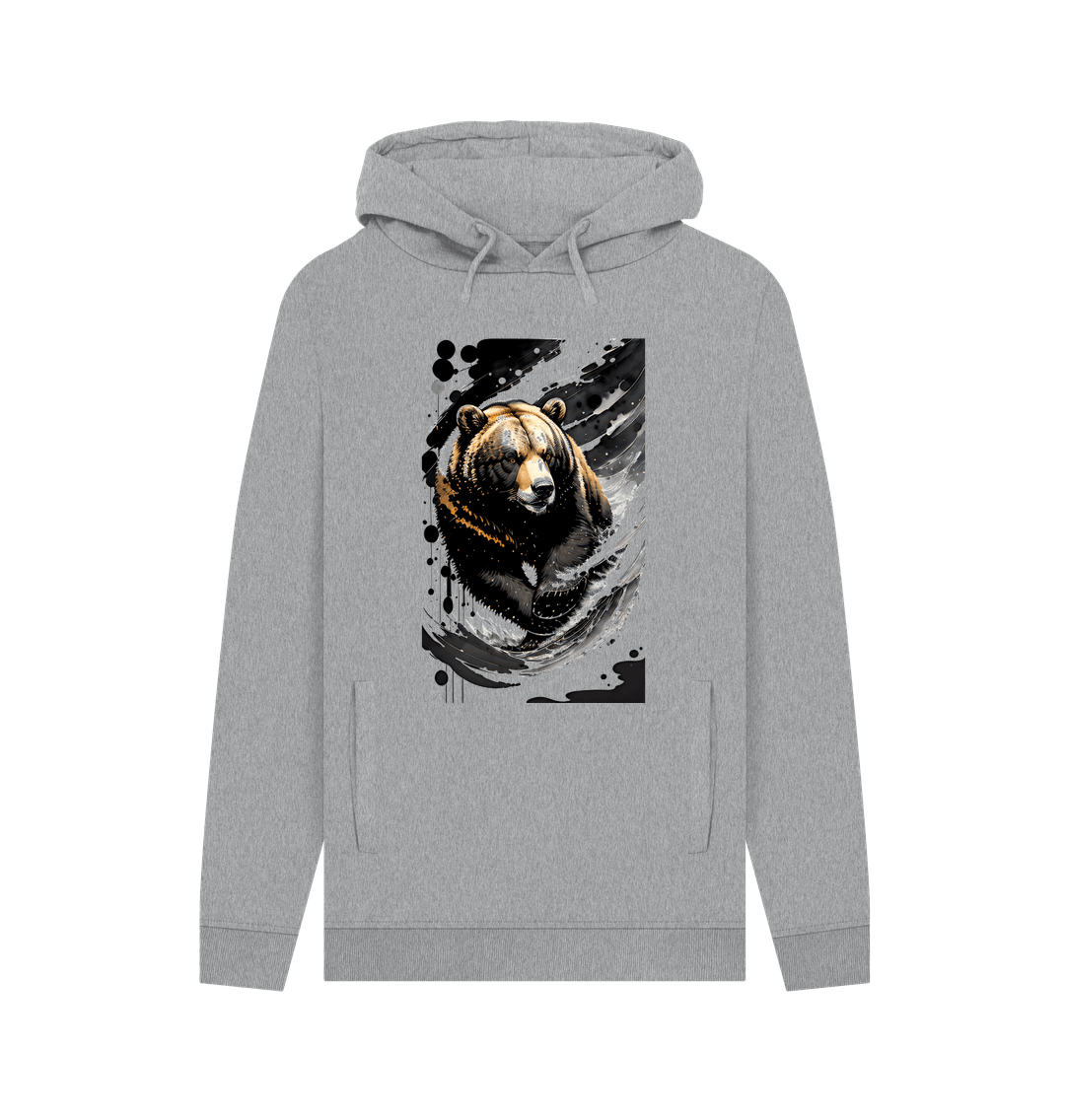 Light Heather Wild Bear Hoodie