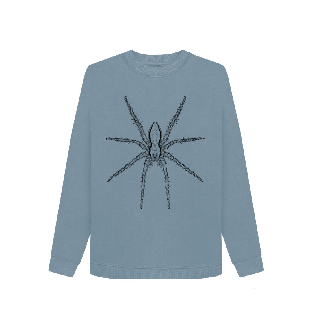 Stone Blue Spider Crew Neck Sweatshirt