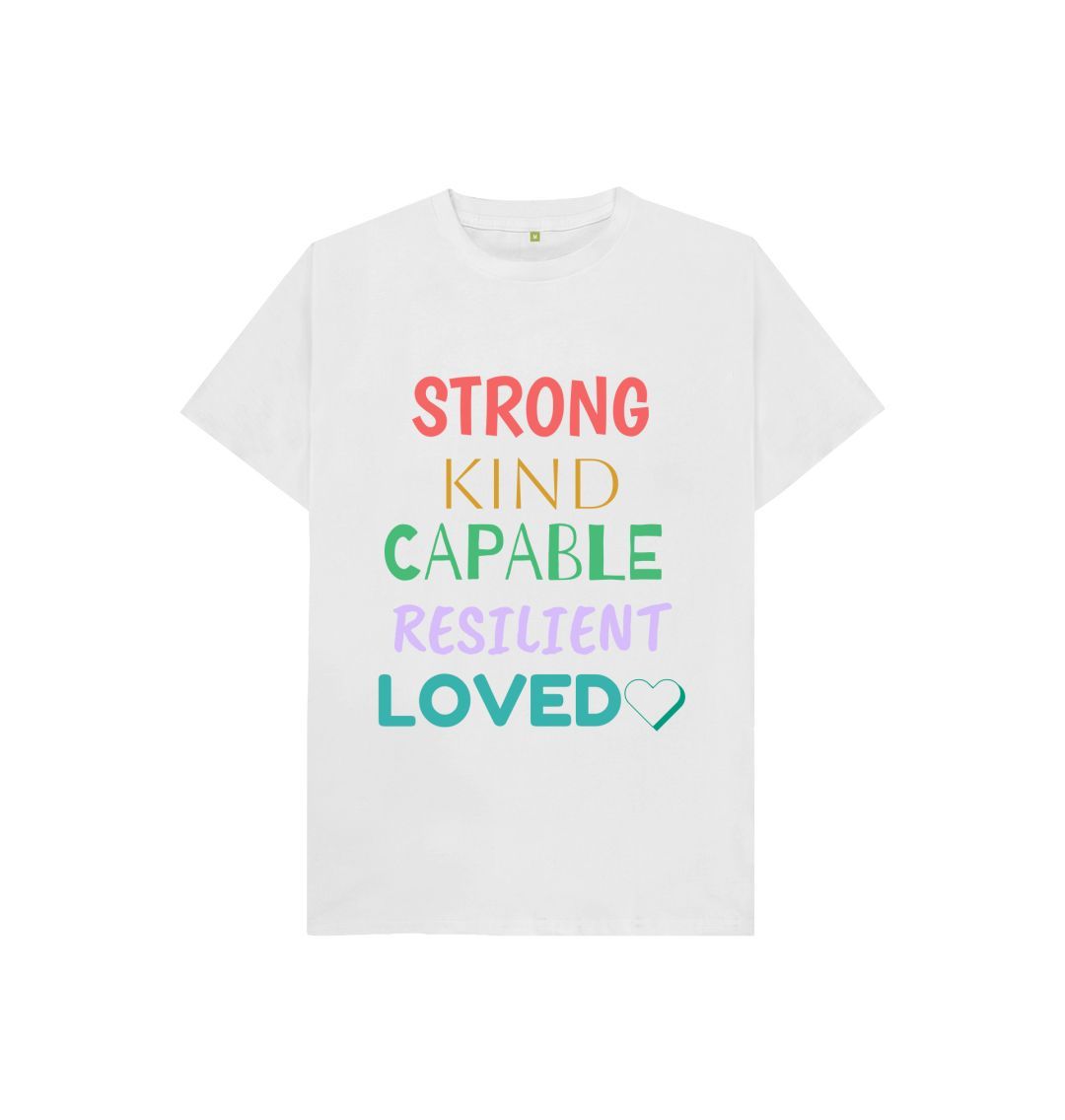 White I Am Strong And Loved Tee