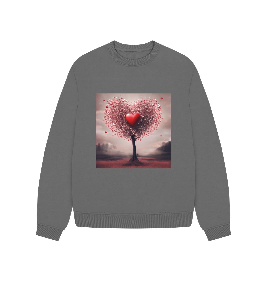 Slate Grey Tree Love Oversized Jumper