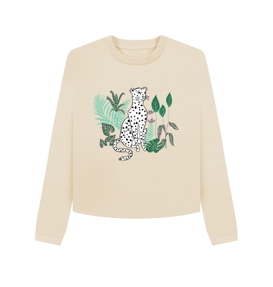 Oat White Leopard Boxy Jumper