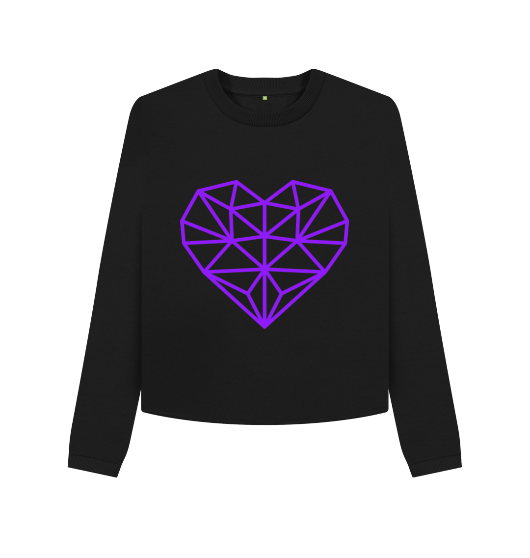 Black Printed Boxy Jumpers Front
