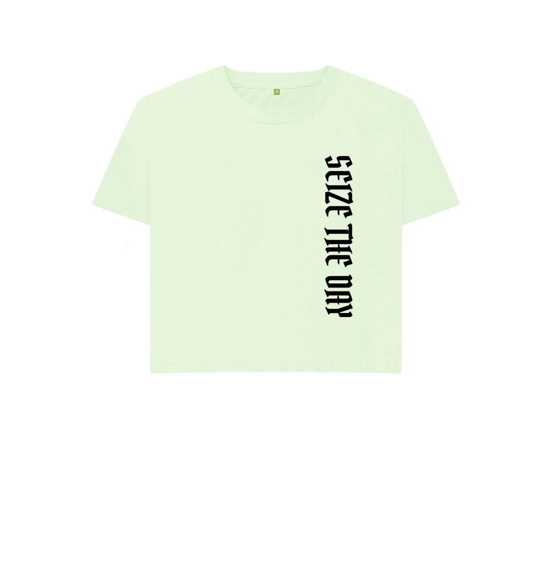 Pastel Green Seize The Day Boxy Tee