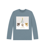 Stone Blue Adorable Christmas Long Sleeves Tee