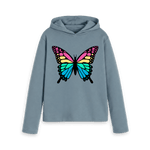 Stone Blue Printed Hoody Front