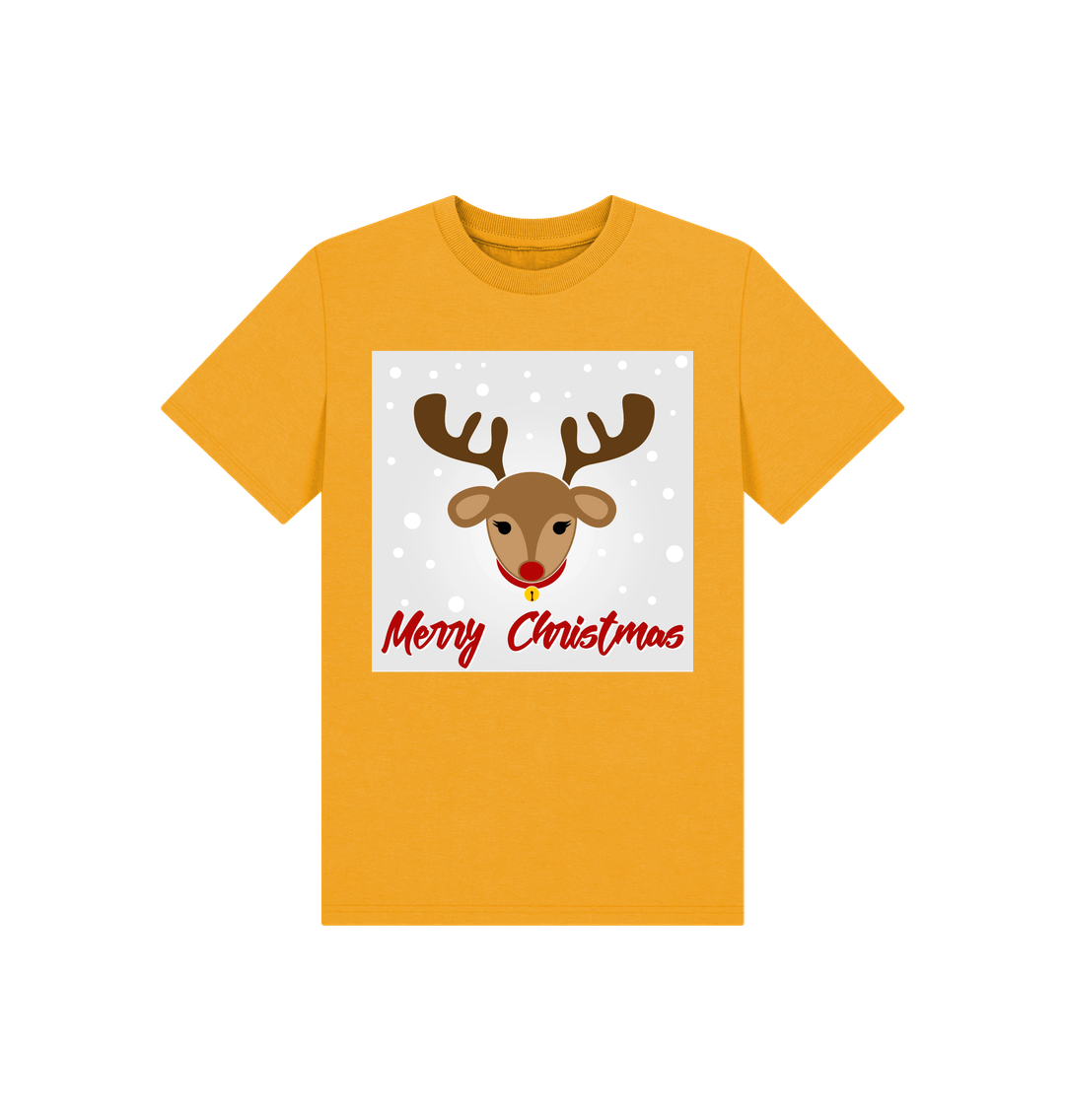 Mustard Reindeer Merry Christmas Tee