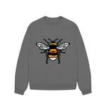 Slate Grey Bee Oversized Jumper