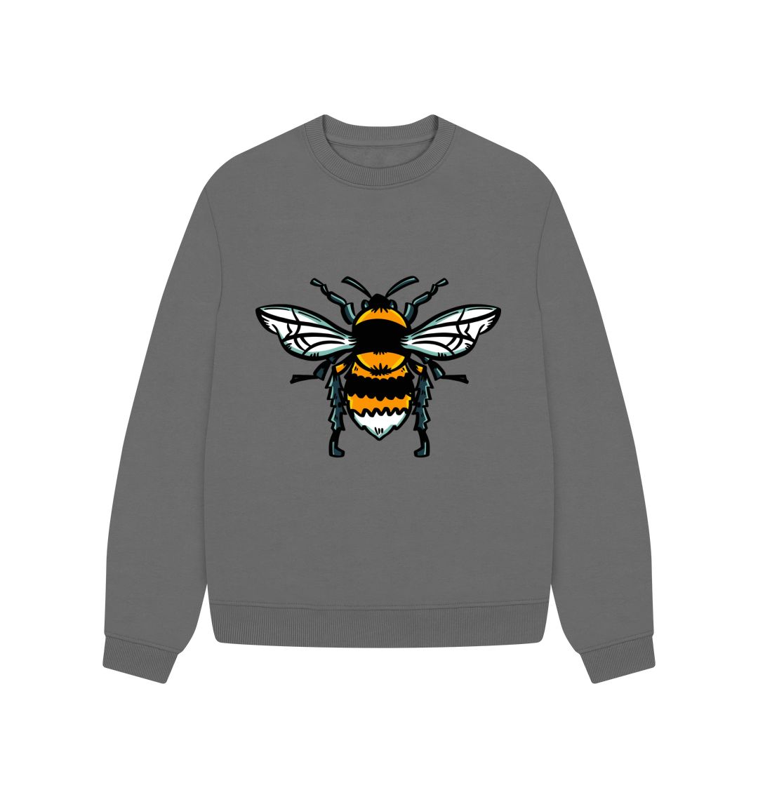 Slate Grey Bee Oversized Jumper