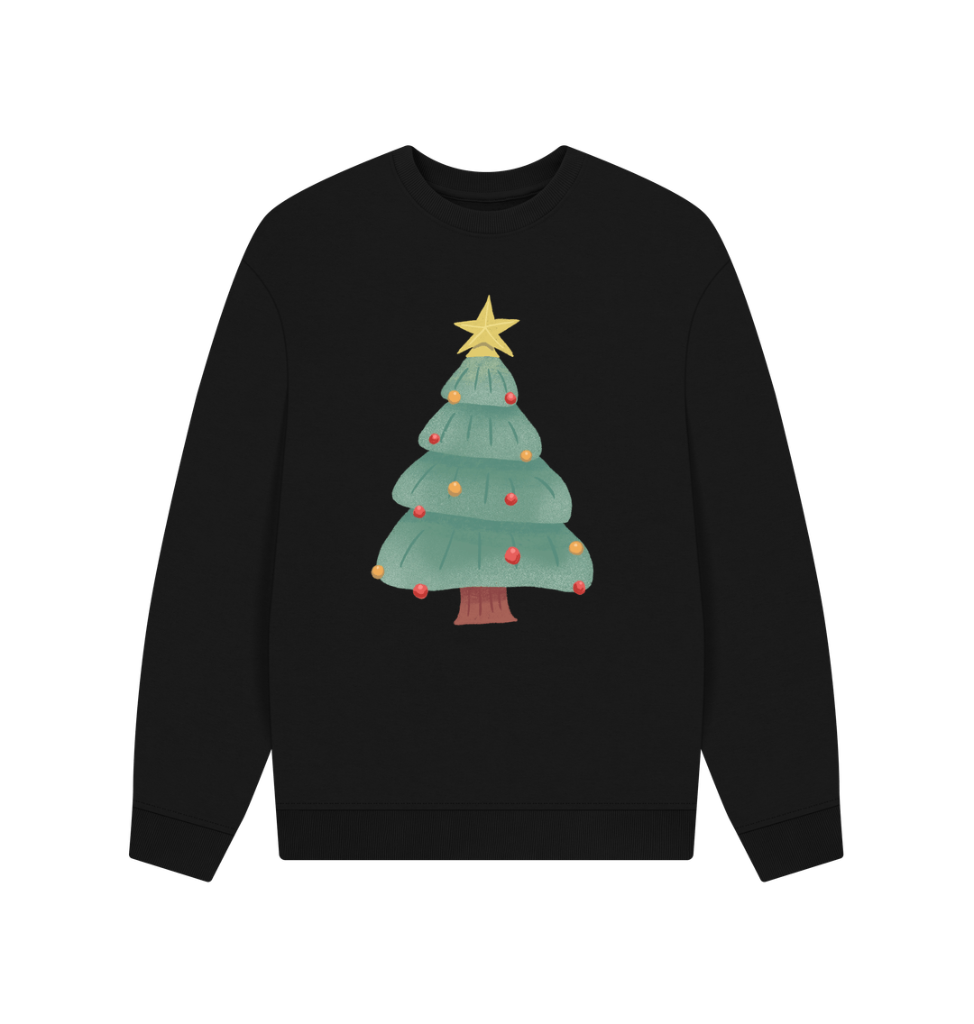 Black Christmas Tree Oversized Jumper