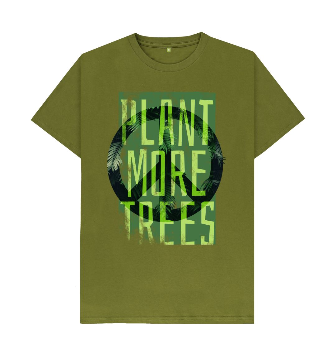 Moss Green Plant More Trees With Peace Tee