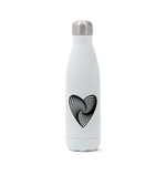 White Stainless Steel Vortex Heart Water Bottle