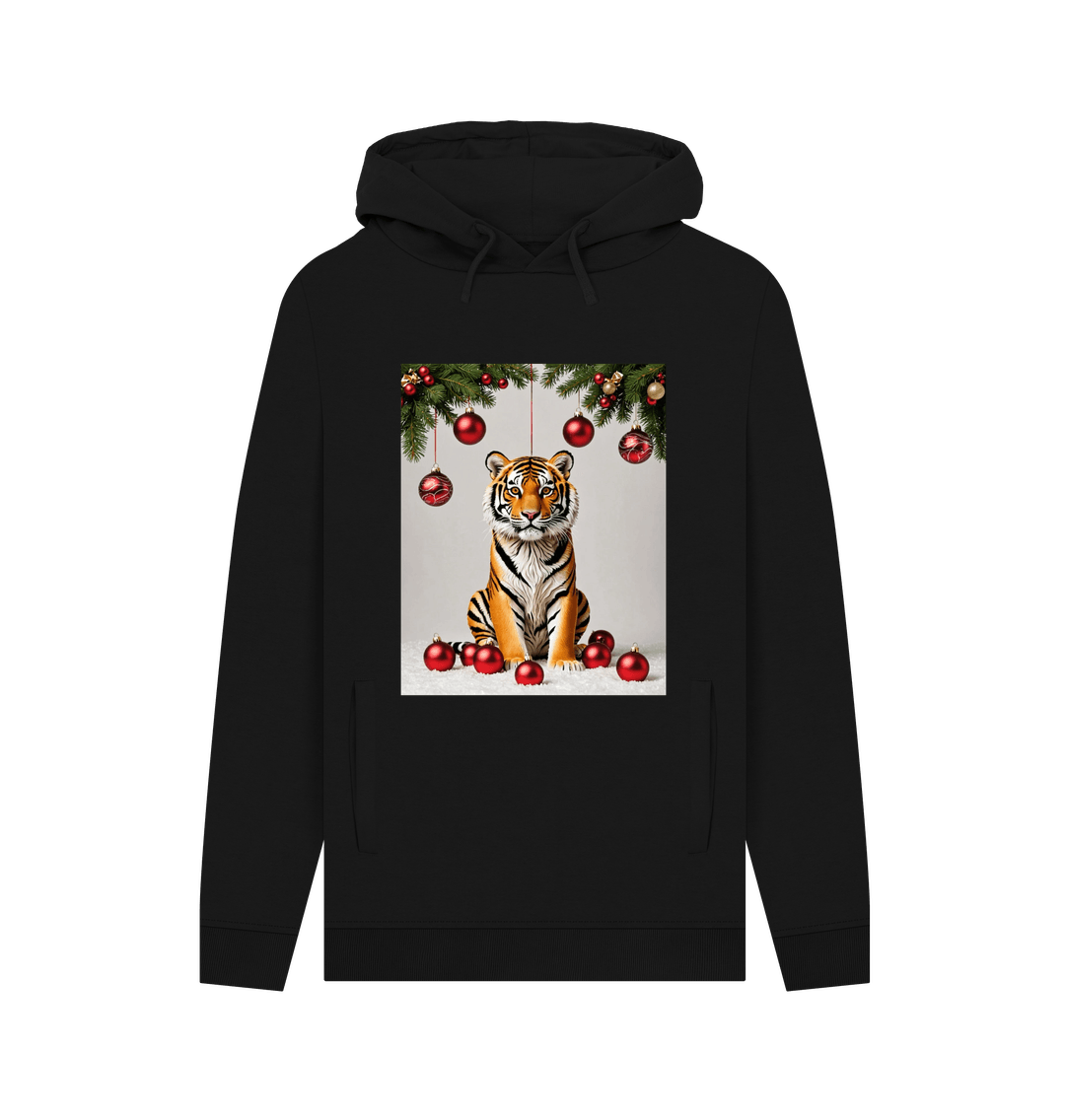 Black Christmas Tiger Hoodie