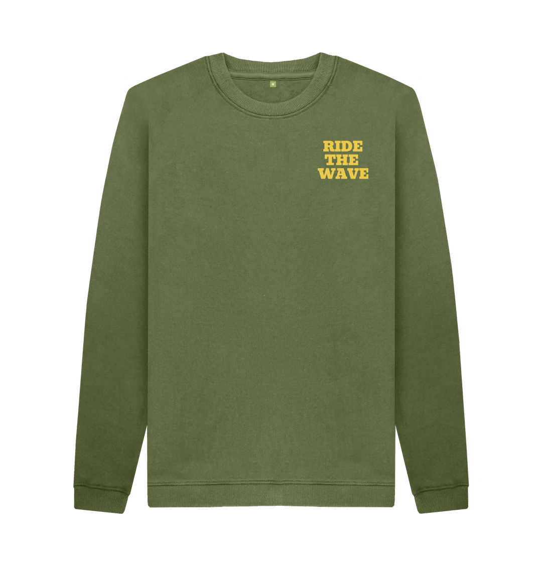 Khaki Printed Sweater Front