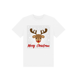 White Reindeer Merry Christmas Tee