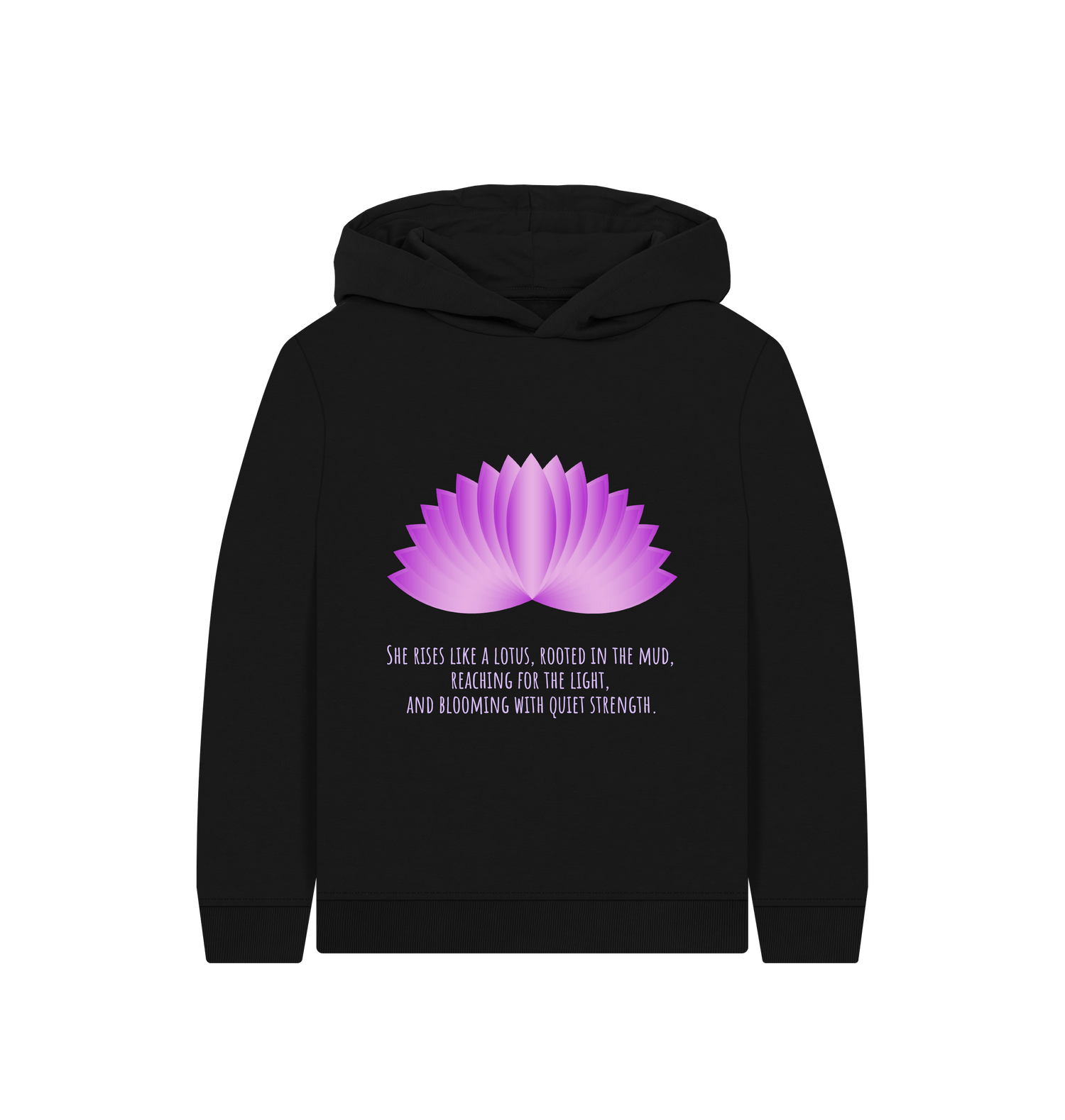 Black Printed Kids Hoodie Front