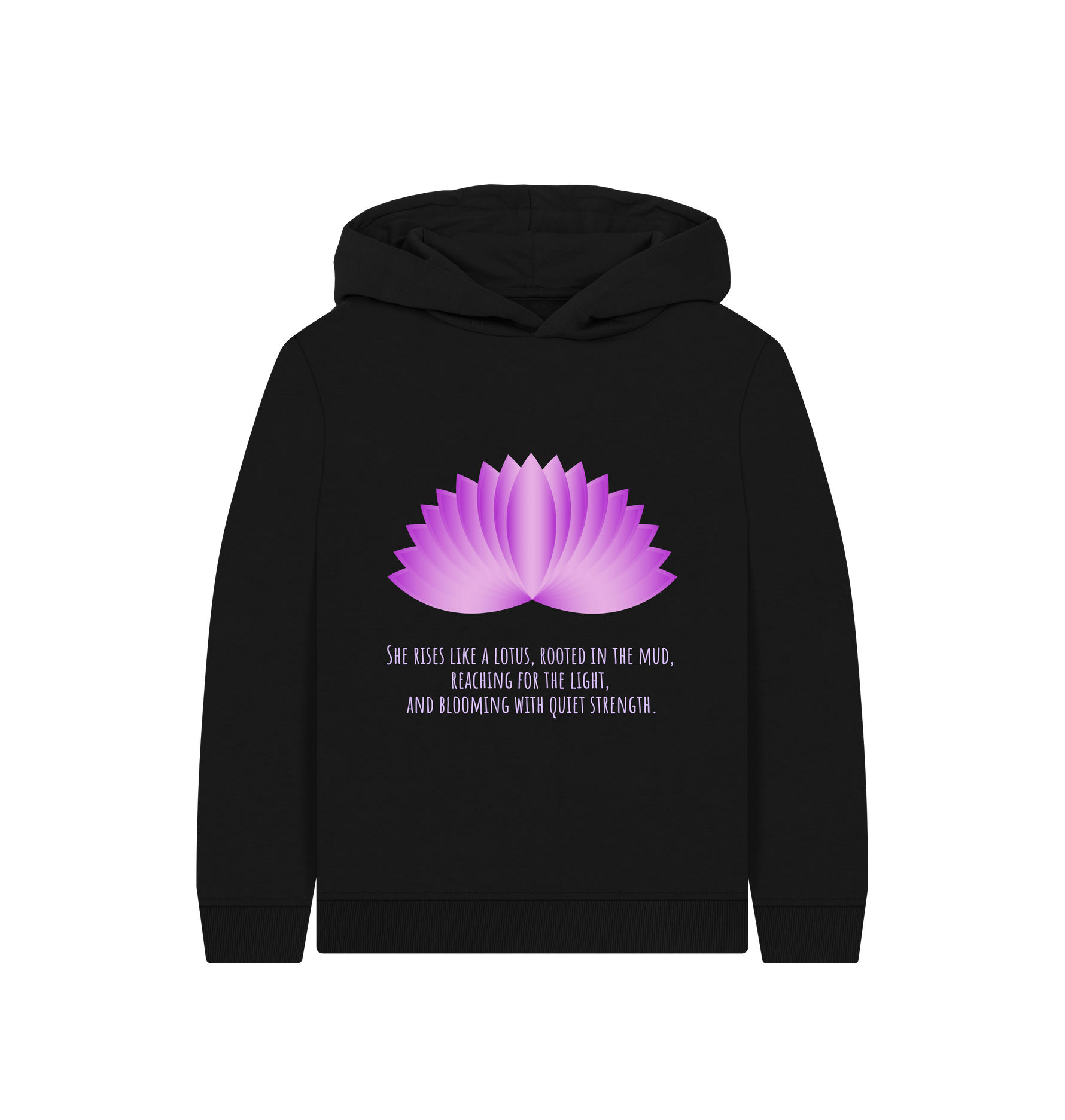 Black Printed Kids Hoodie Front