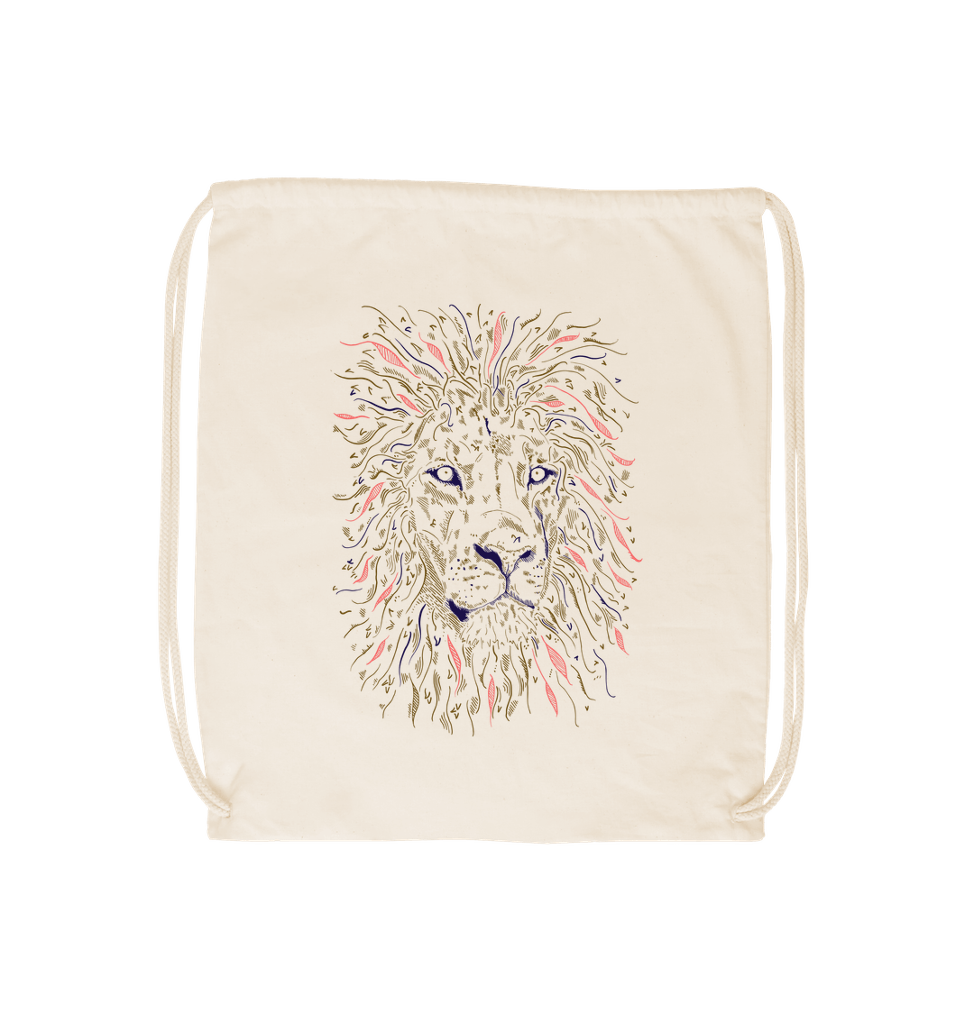 Natural Lion Drawstring Bag