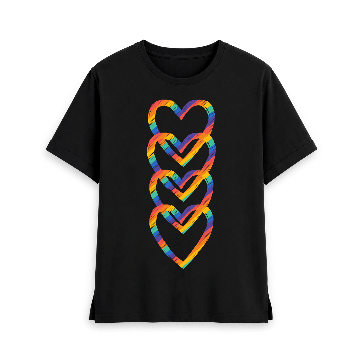 Black Printed T-shirt Front