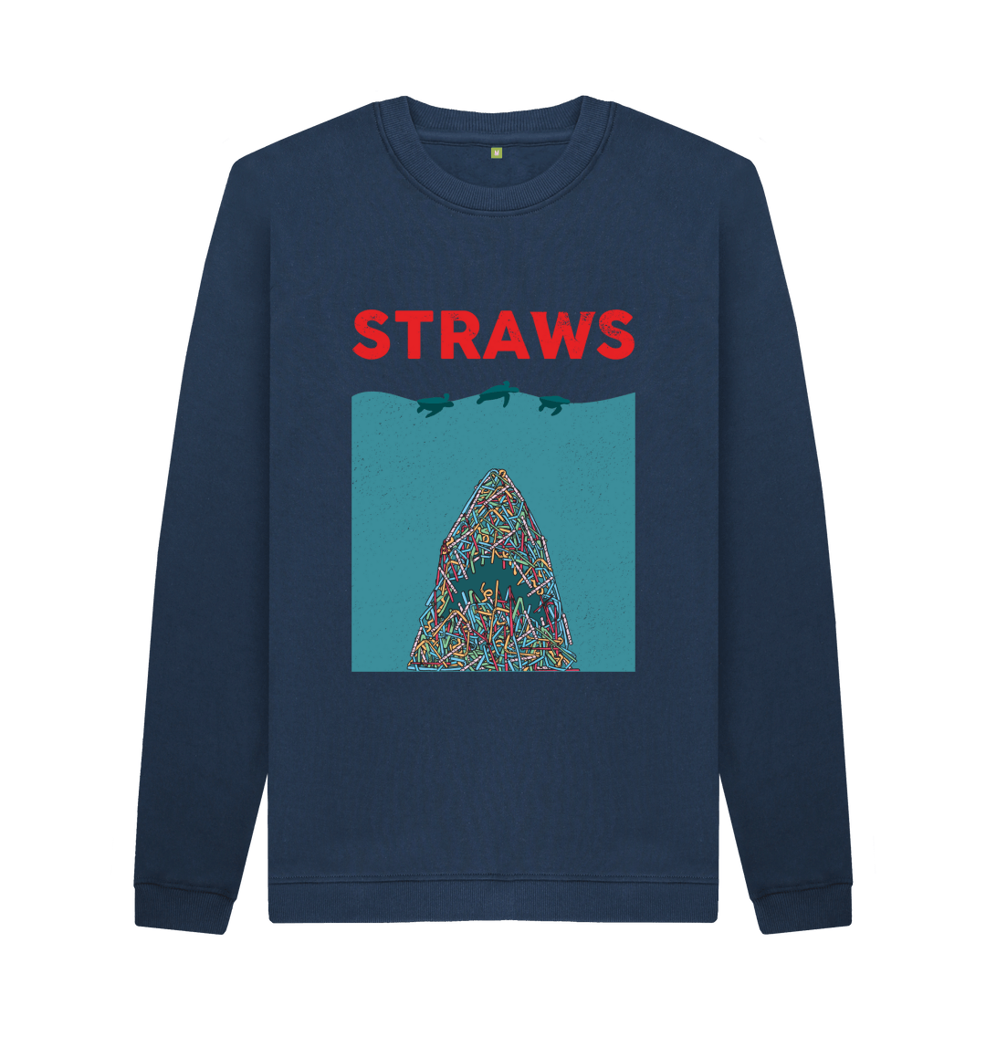 Navy Blue Printed Sweater Front