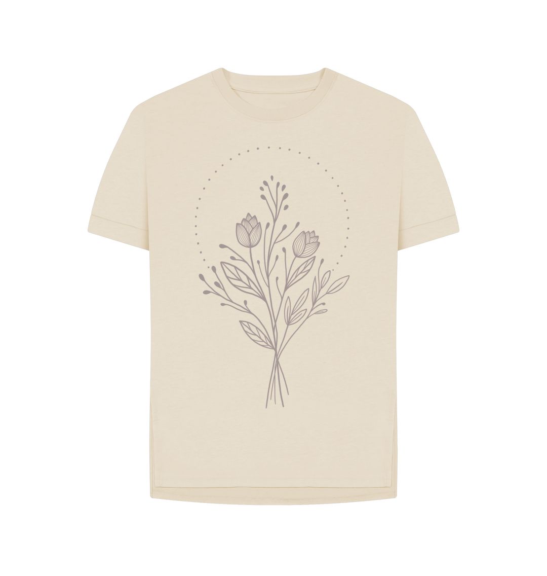 Oat Grey Tulips Relaxed Fit Tee