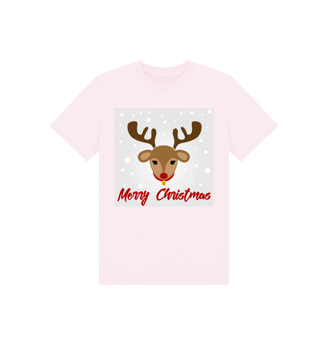 Pink Reindeer Merry Christmas Tee