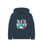 Navy Blue Printed Kids Hoodie Front